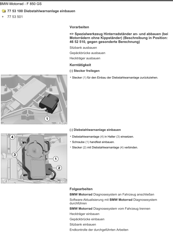 Fragen zur DWA (Diebstahlwarnanlage) bei der R1200GS LC