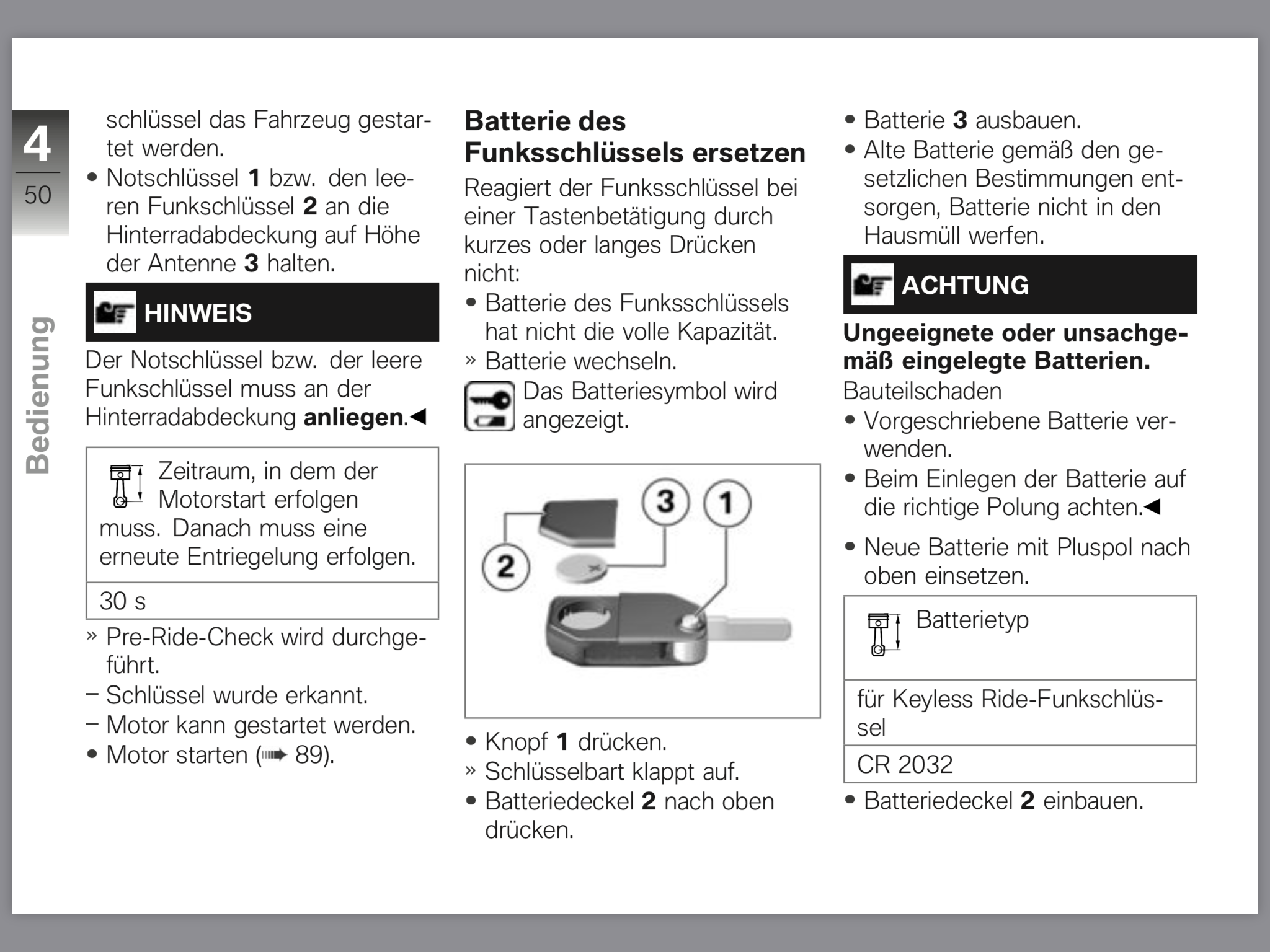 Zündschlüssel Keyless funktioniert nicht mehr