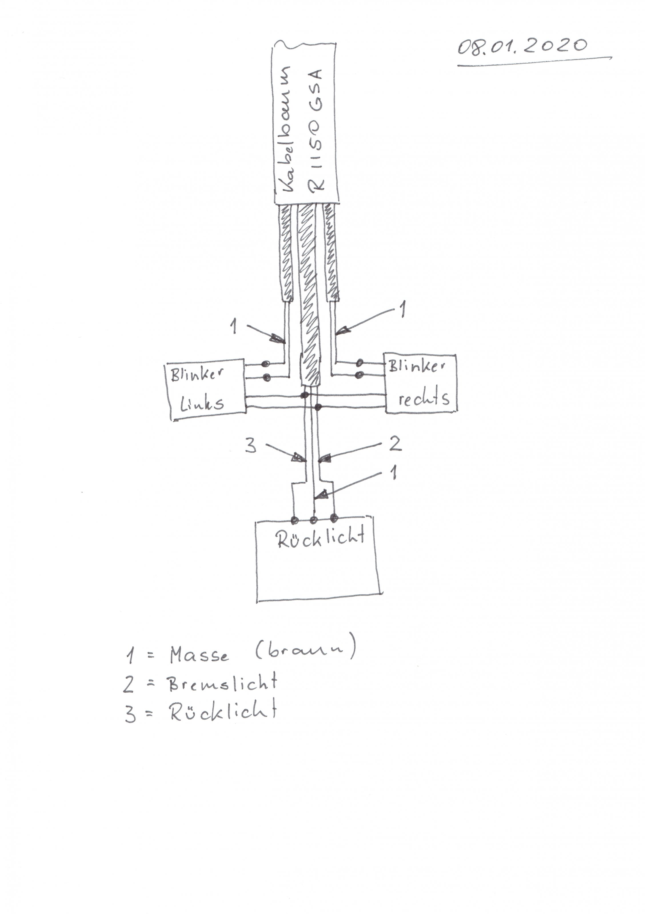 Blinker mit Rücklicht und Bremslicht anschließen und erlabubt?