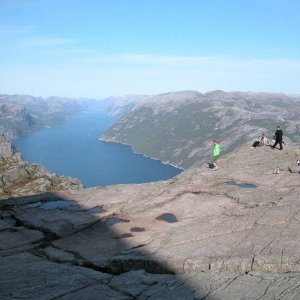 Blick ber den Lyssefjord vom Prekestolen