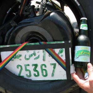 Libysches Nummernschild und "Bier"