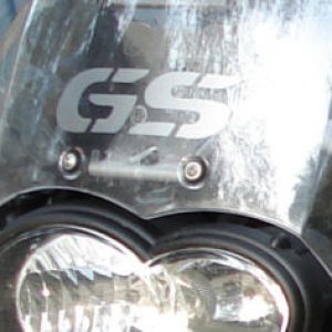 GS Schriftzug in Etched Folie für z.B. am Windschild