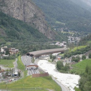 Grenze Italien nach dem Mont Blanc Tunnel