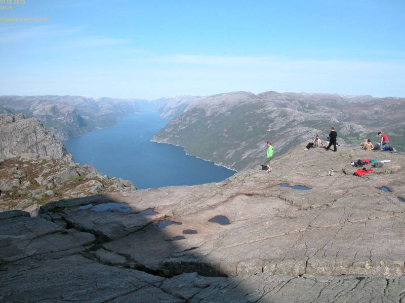 Blick ber den Lyssefjord vom Prekestolen